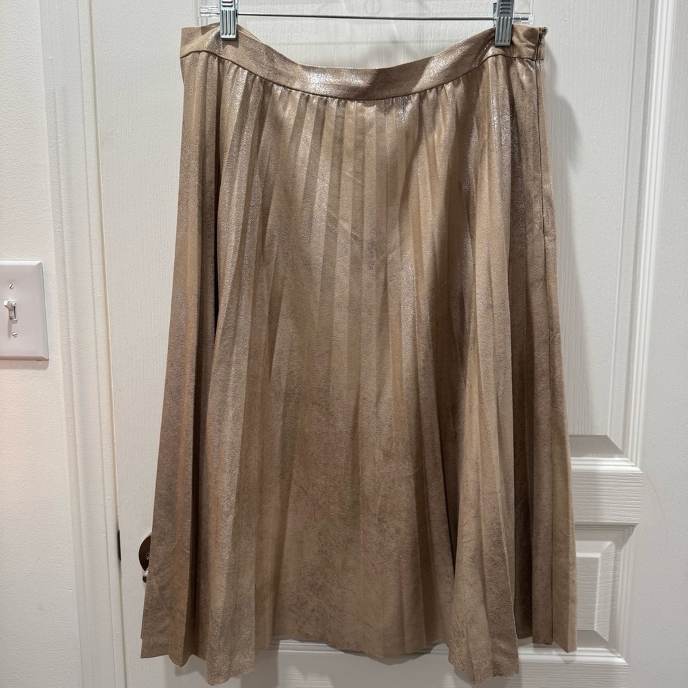 Anthropologie Maeve Shimmering Gold A-Line Skirt - Picture 1 of 4